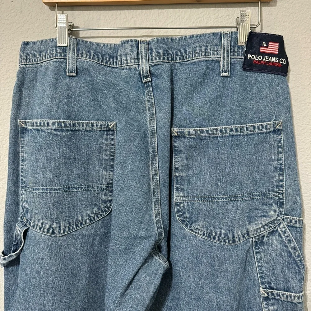 Polo Jeans Co. Ralph Lauren Men Blue Vintage Carpenter Denim Jeans Sz‎ 31x32